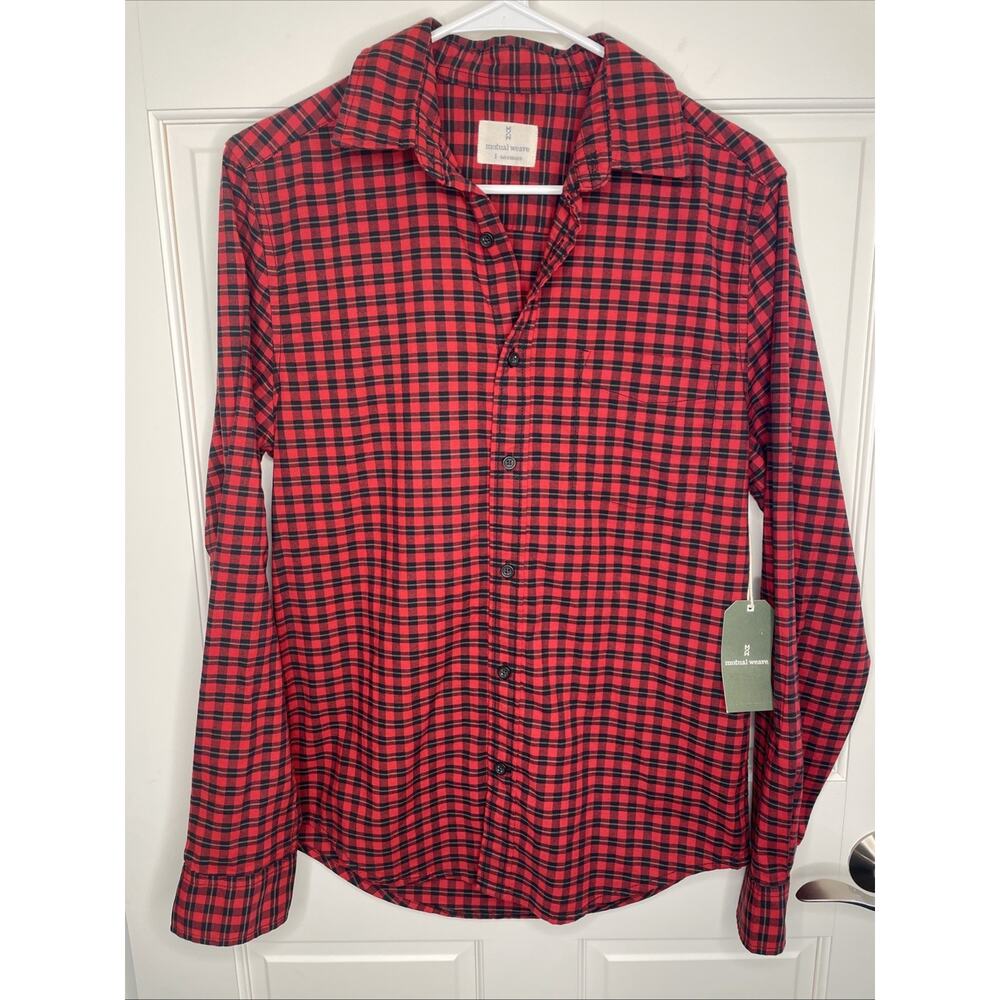 NWT Mutual Weave Men's Cotton Button Down Casual Shirt Sz S Holiday Lumberjack
